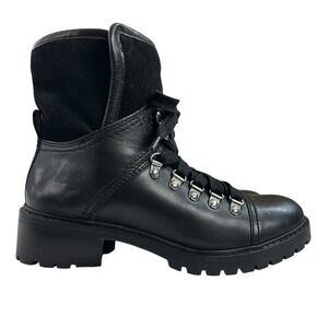 Frye and‎ Co Anise Lace Up Hiking Black Leather Boots Womens Size 6